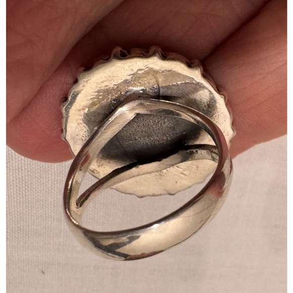 Womens Turquoise Ring 925 Sleeping Beauty Zuni Cluster Sterling Silver Sz 7.5 - Picture 3 of 5